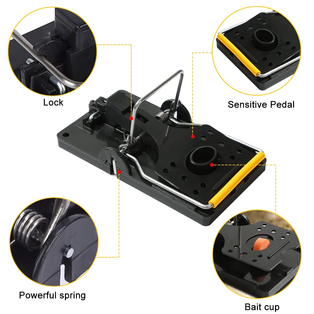 HASTHIP 4Pcs Rat Traps House Garden Patio, Reusable Mouse Traps for Mice, Rats, Chipmunks, Squirrels, Hamsters and Other Rodents, Quickly Slam Rat Killer for Indoor and Outdoor (Large) HASTHIP 4Pcs Rat Traps House Garden Patio, Reusable Mouse Traps for Mice, Rats, Chipmunks, Squirrels, Hamsters and Other Rodents, Quickly Slam Rat Killer for Indoor and Outdoor (Large)